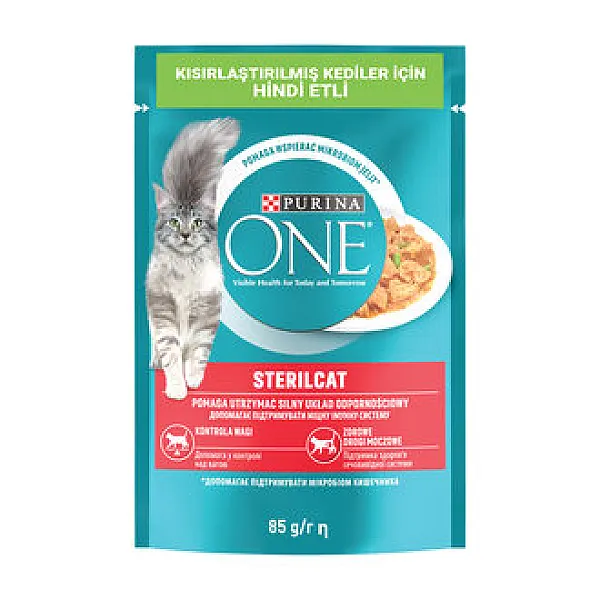 Purina One Kısırlaştırılmış Kedi Maması Hindi ve Fasulye 85 g
