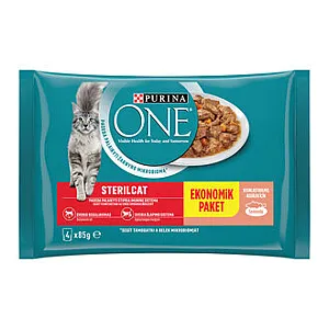 Purina ONE Kısırlaştırılmış Kedi Maması Somon ve Havuç 4 x 85 g