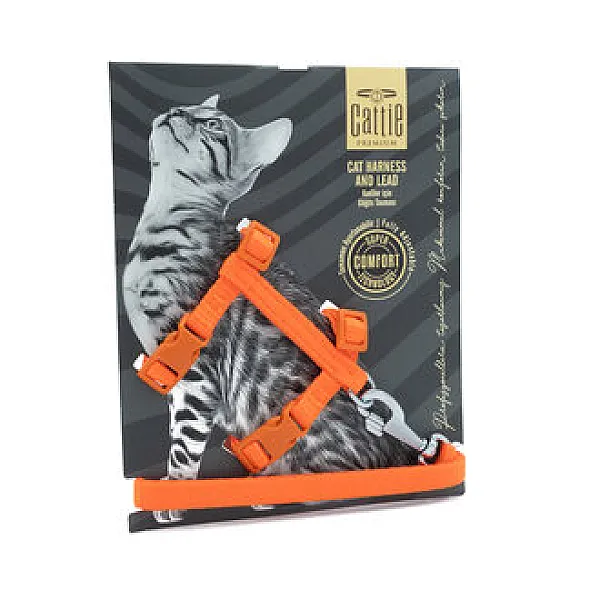 Cattie Kedi Göğüs Gezdirme Takımı Turuncu 25-40 cm