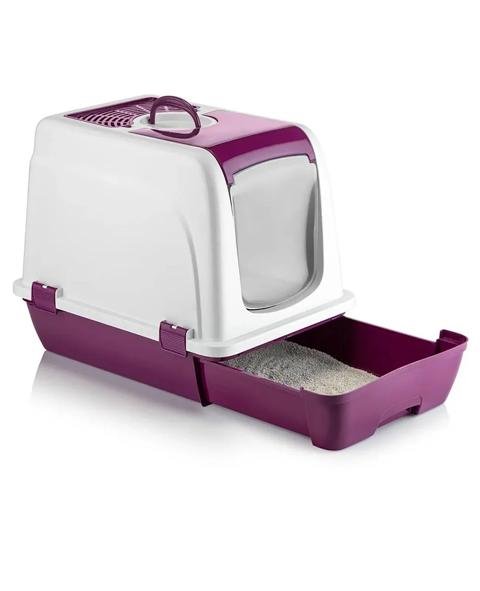 Orta Boy Çekmeceli Kapalı Kedi Tuvaleti Kürek Hediyeli 47 x 23,5 x 55cm