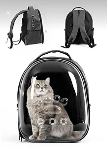 Astronot Fanus Şeffaf Kedi Taşıma Çantası - Panoramik Görüşlü Kedi Sırt Çantası - 3