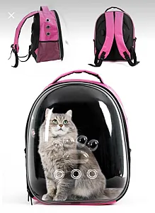 Astronot Fanus Şeffaf Kedi Taşıma Çantası - Panoramik Görüşlü Kedi Sırt Çantası - 5