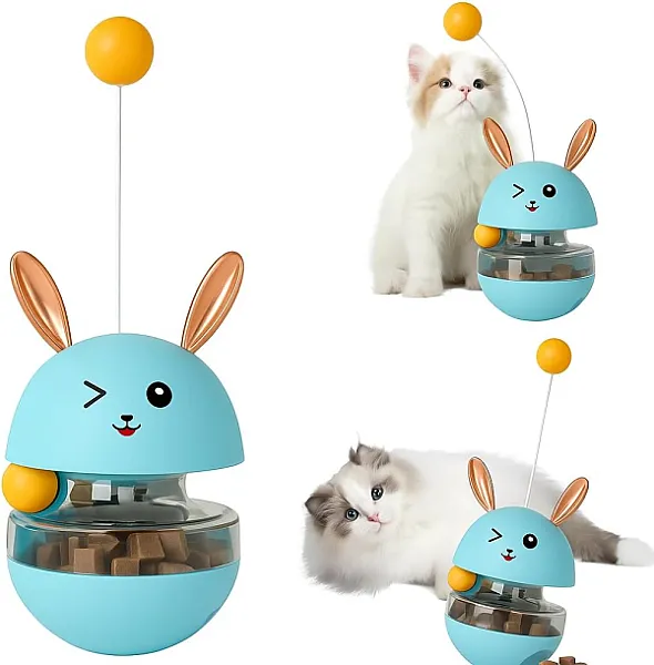 Mama Hazneli Hacıyatmaz Mama Oyuncağı – Kedi & Küçük Köpekler için Zeka Geliştirici Mama Dağıtıcı