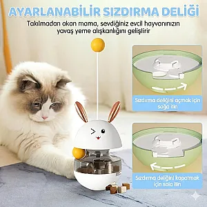 Mama Hazneli Hacıyatmaz Mama Oyuncağı – Kedi & Küçük Köpekler için Zeka Geliştirici Mama Dağıtıcı - 6