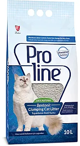 Proline Süper Topaklanan İnce Taneli Parfümsüz Bentonit Kedi Kumu 10 lt