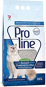 Proline Süper Topaklanan İnce Taneli Parfümsüz Bentonit Kedi Kumu 10 lt - 1