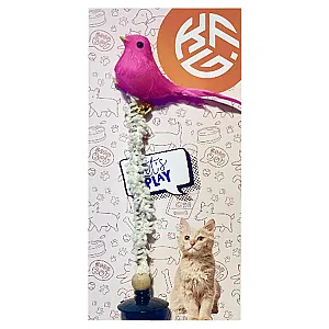 KFG Yerden Sabitlenen Hareketli Kuş Figürlü Kedi Oyuncağı - 2