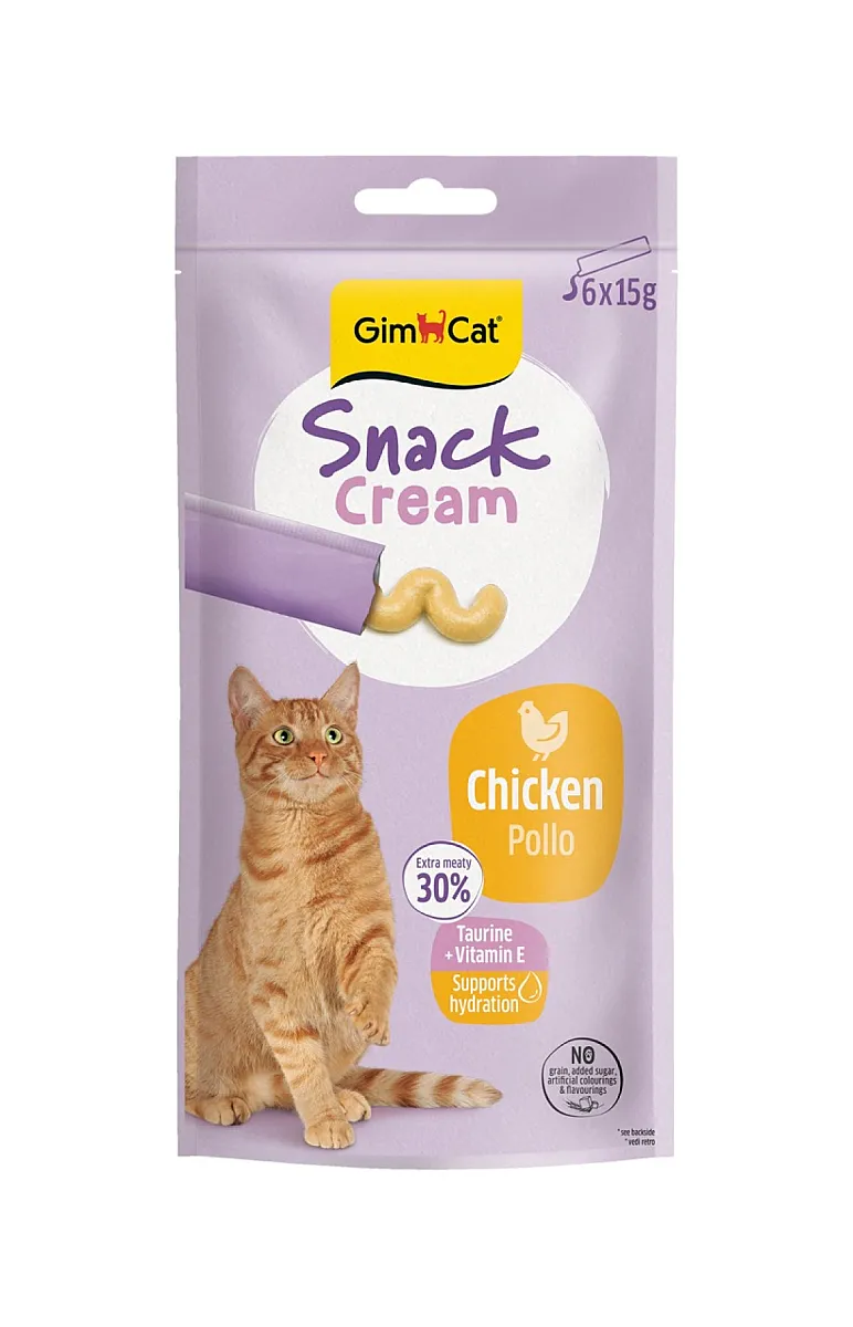 GimCat Snack Cream Tavuklu Krema Kedi Ödül Maması 15gr (6'lı)
