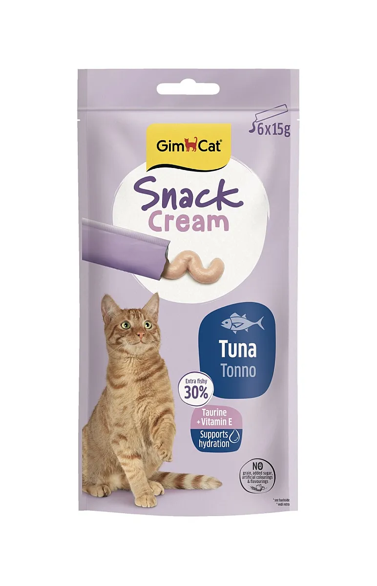 GimCat Snack Cream Ton Balıklı Krema Kedi Ödül Maması 15gr (6'lı)