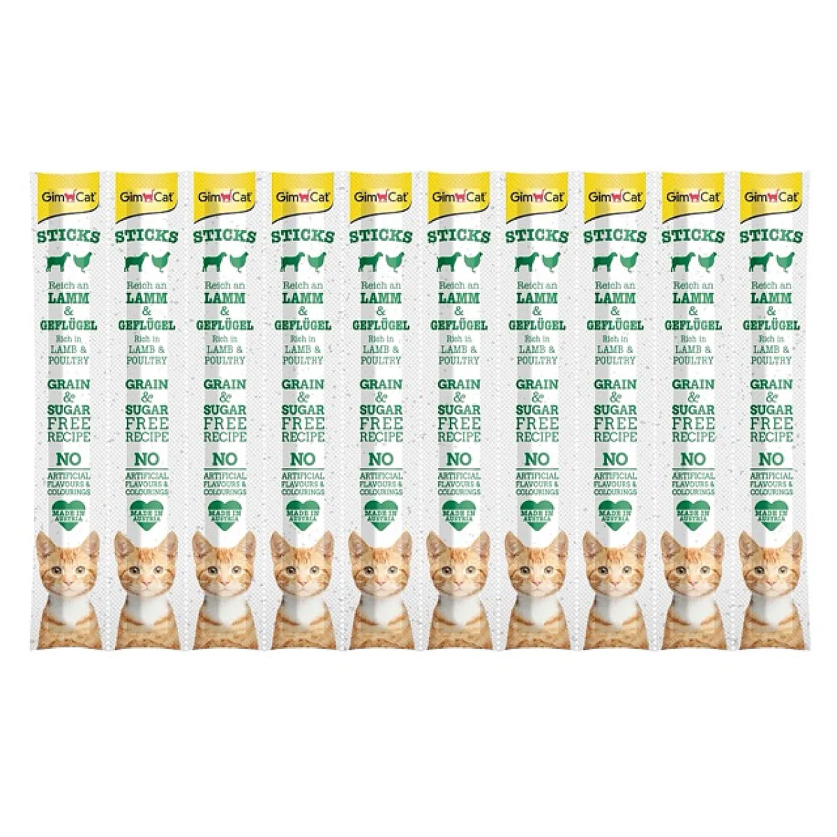 GimCat Sticks Kuzu Etli ve Tavuklu Kedi Ödül Çubuğu 50 g (10 Adet)