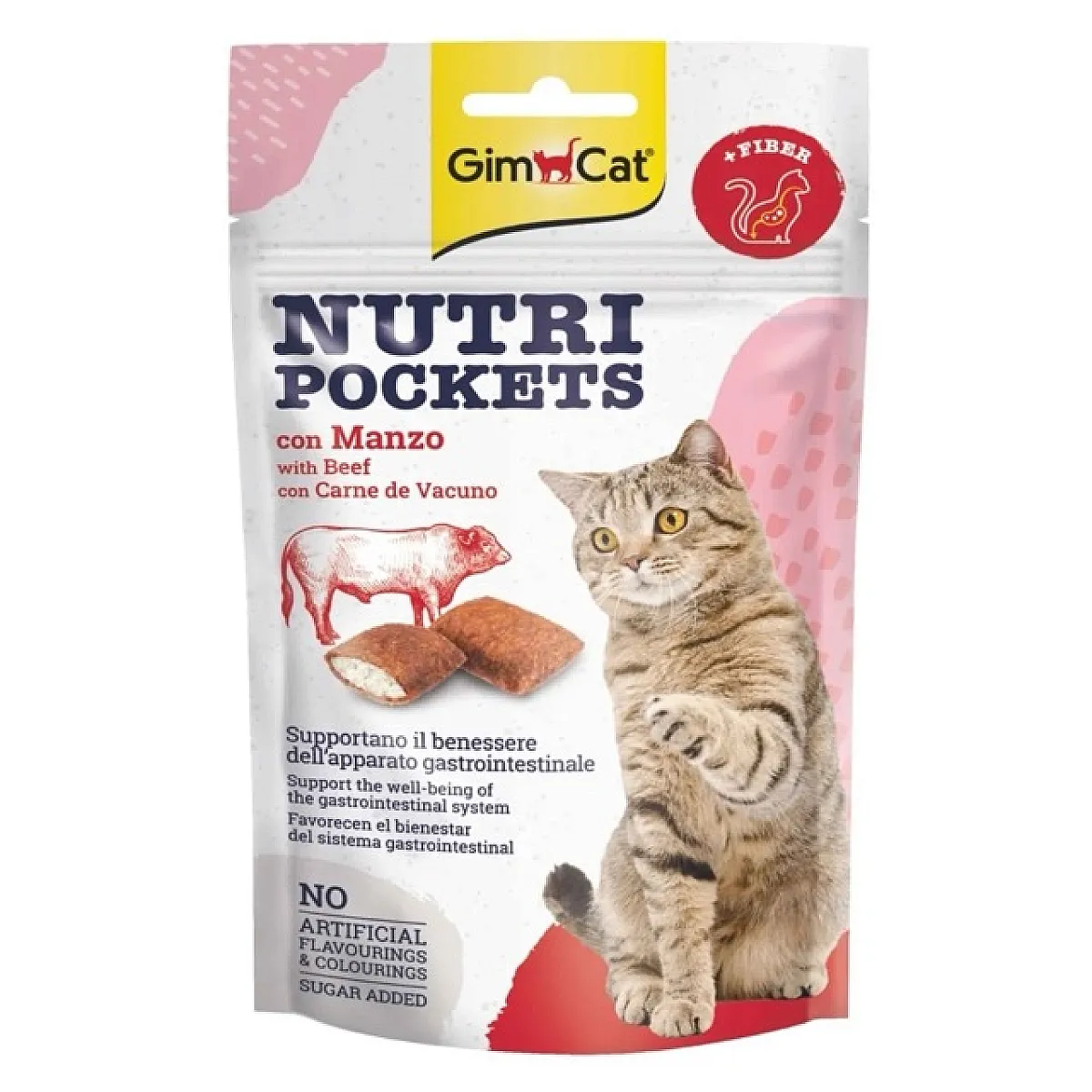 GimCat Nutri Pockets Sığır Etli ve Maltlı Kedi Ödül Gevreği