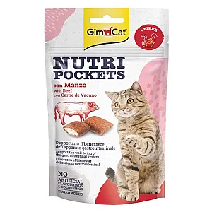 GimCat Nutri Pockets Sığır Etli ve Maltlı Kedi Ödül Gevreği