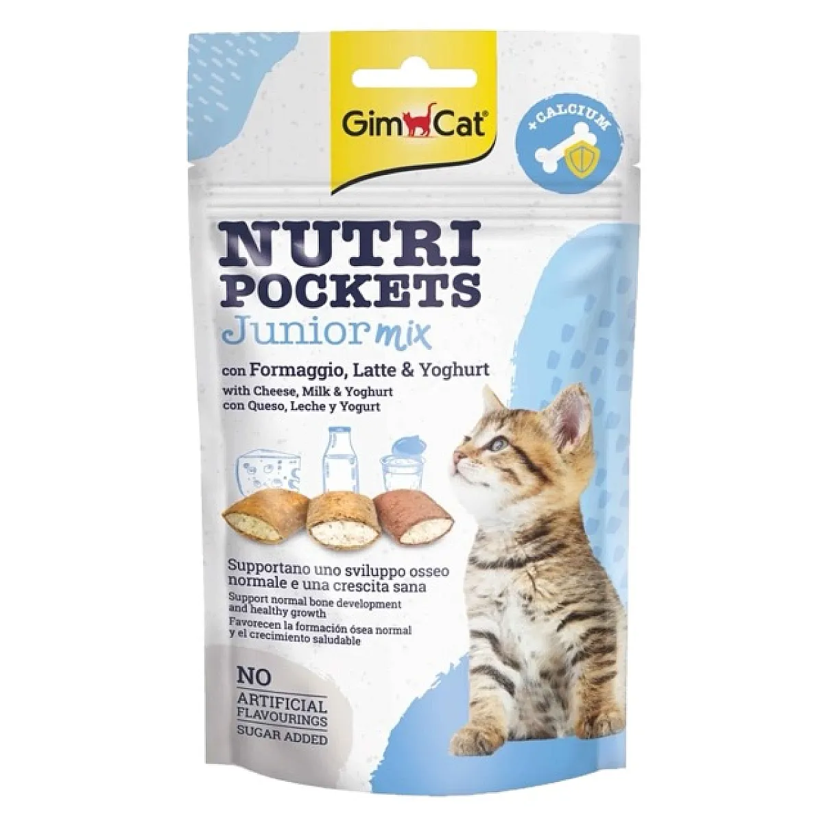 GimCat Nutri Pockets Junior Mix Yavru Kedi Ödül Gevreği (Peynir, Süt ve Yoğurtlu)