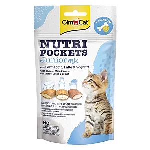 GimCat Nutri Pockets Junior Mix Yavru Kedi Ödül Gevreği (Peynir, Süt ve Yoğurtlu)