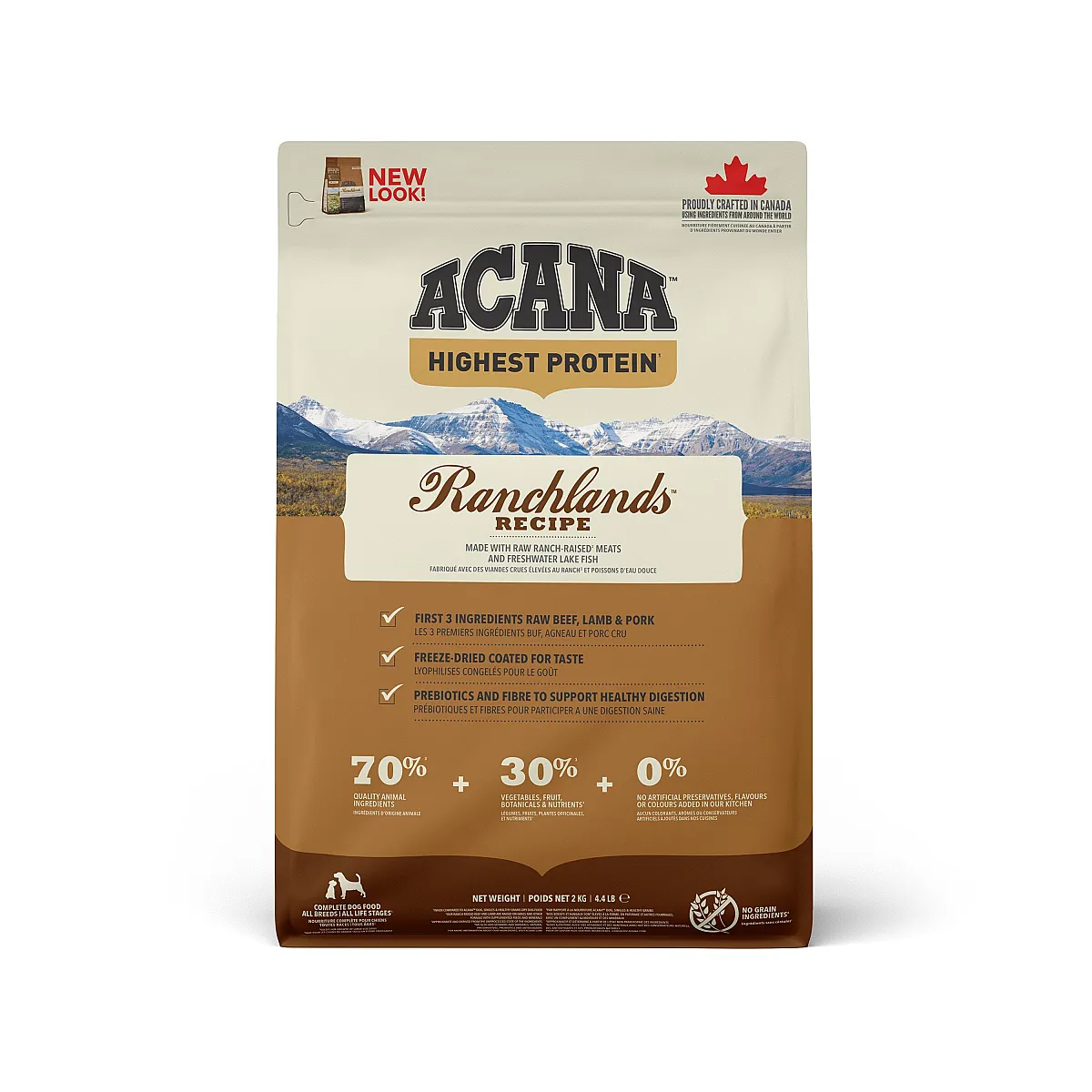 Acana Highest Protein Ranchlands Tahılsız Sığır, Kuzu ve Domuz Etli Köpek Maması 2 kg
