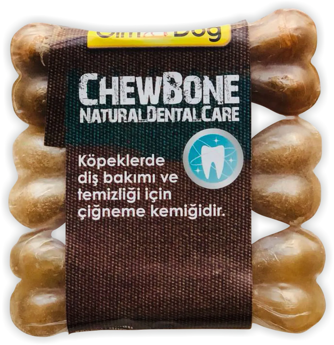 GimDog Mordimi Naturel Preslenmiş Köpek Çiğneme Kemiği 9 cm (3'lü Paket)