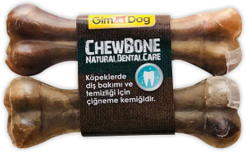 GimDog Mordimi Preslenmiş Köpek Çiğneme Kemiği 14 cm (2'li Paket)