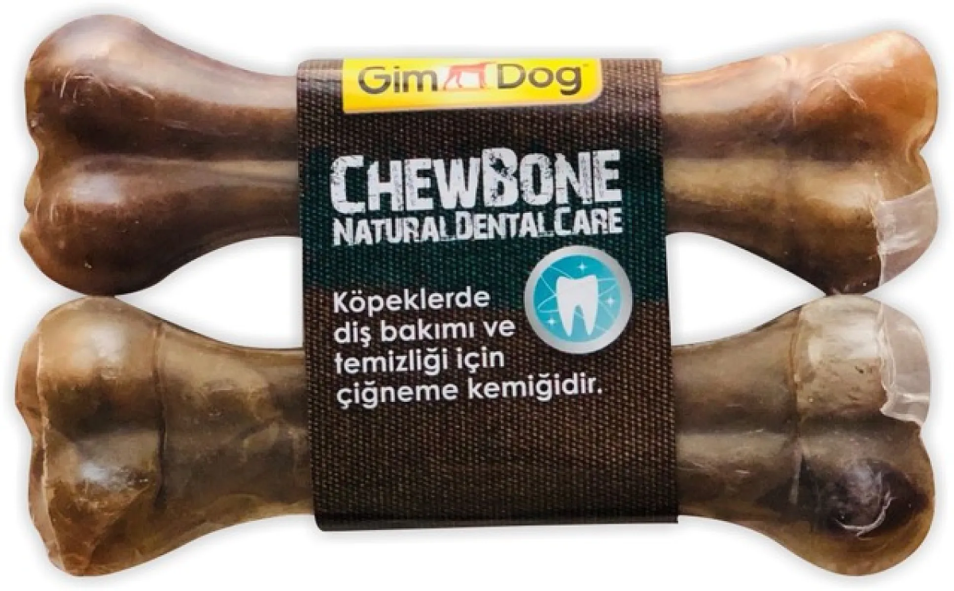 GimDog Mordimi Preslenmiş Köpek Çiğneme Kemiği 14 cm (2'li Paket)