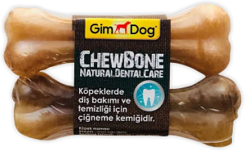 GimDog Mordimi Naturel Preslenmiş Köpek Çiğneme Kemiği 11 cm (2'li Paket)