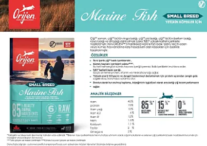 Orijen Small Breed Marine Fish 4,5 kg küçük ırk yetişkin köpek maması ambalajı - 2