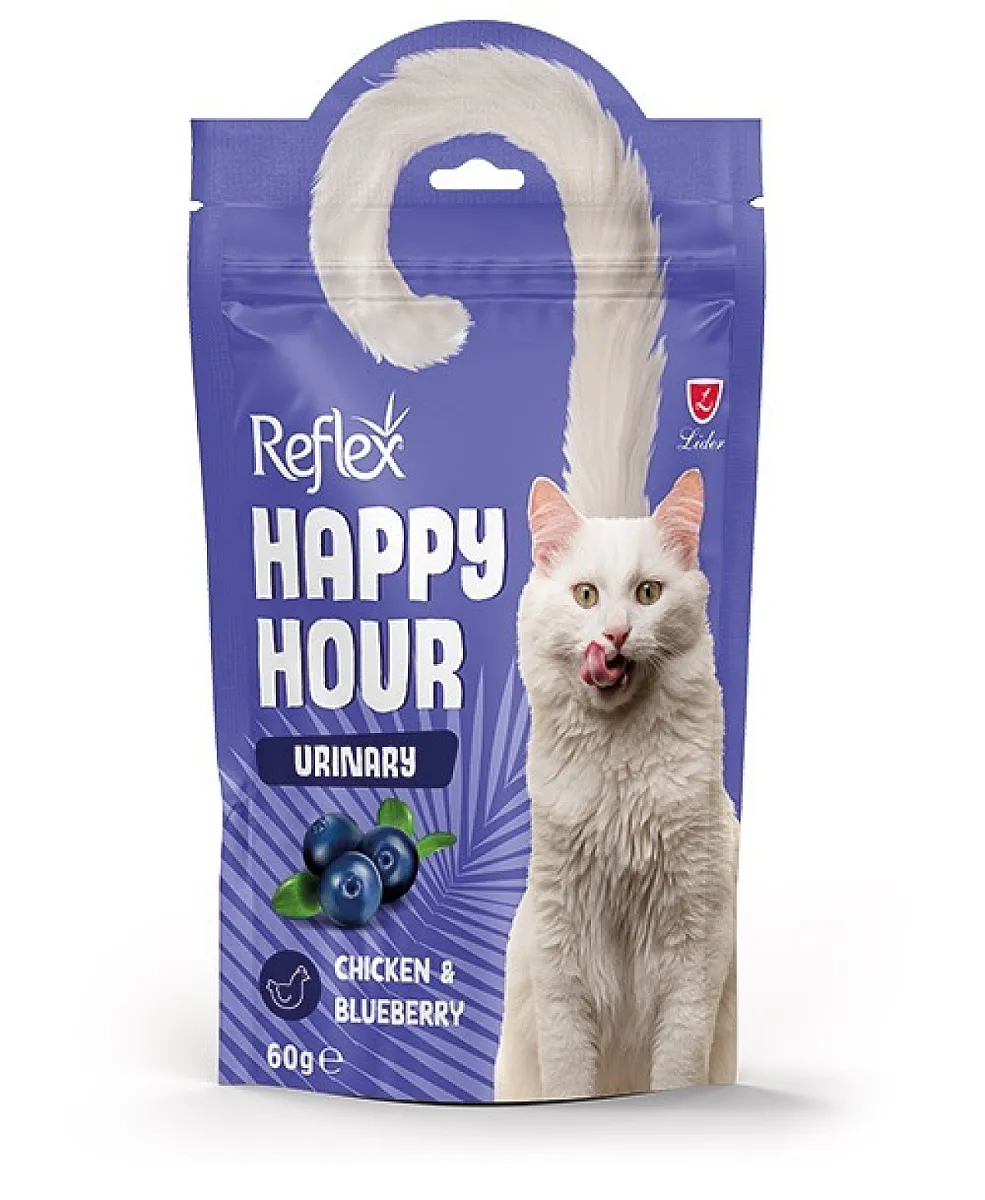 Reflex Happy Hour Urinary - Tavuklu ve Yaban Mersinli Üriner Sistem Destekleyici Kedi Ödül Maması 60g