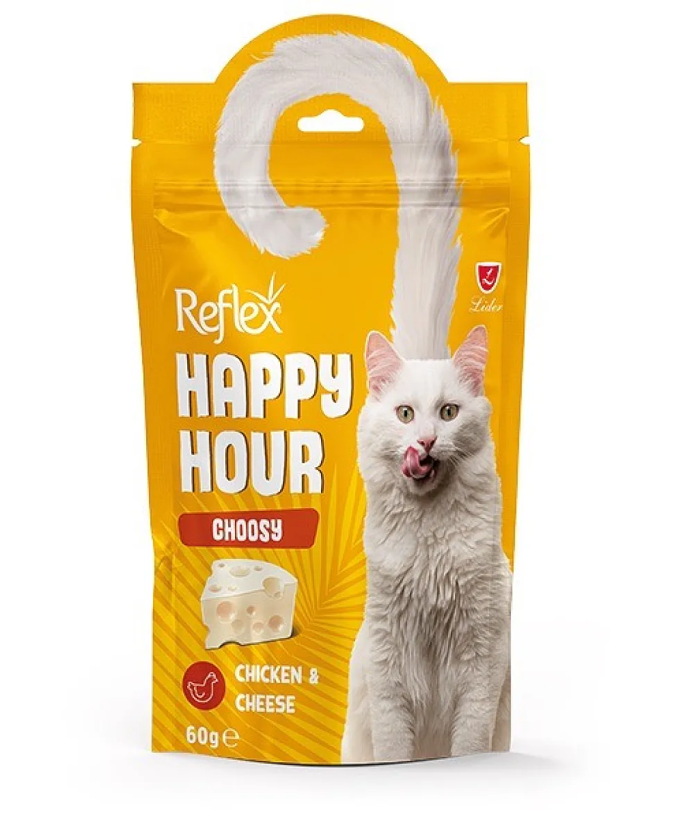 Reflex Happy Hour Choosy - Tavuklu ve Peynirli Seçici Kediler İçin Kedi Ödül Maması 60g
