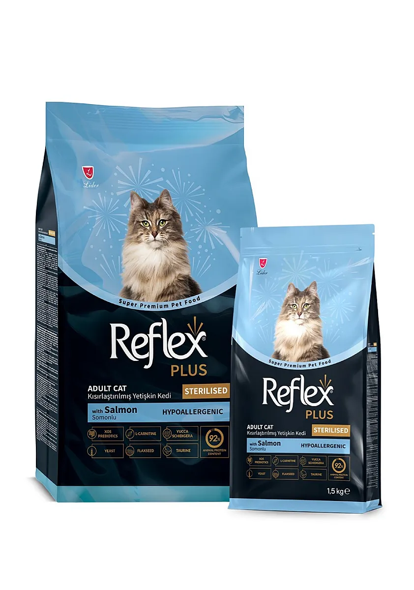 Reflex Plus Adult Sterilised Salmon - Kısırlaştırılmış Yetişkin Kediler İçin Hipoalerjenik Somonlu Kedi Maması