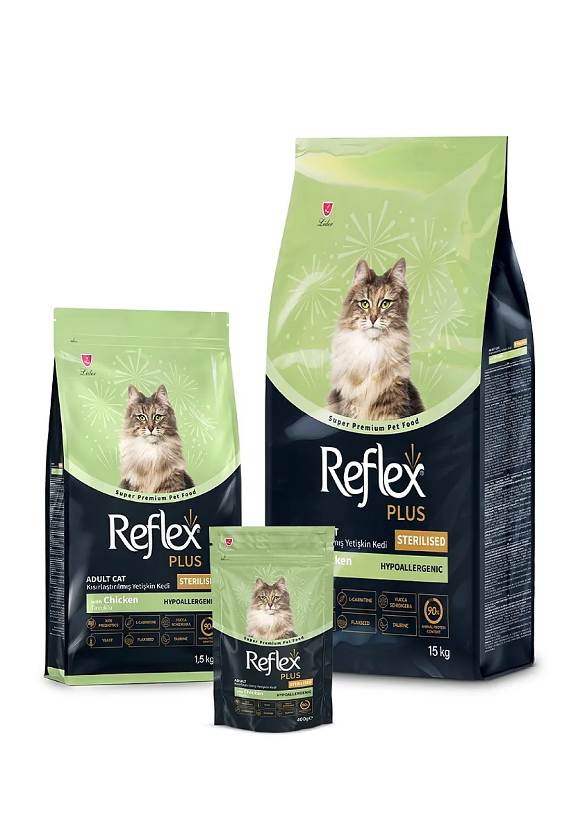 Reflex Plus Adult Sterilised Chicken - Kısırlaştırılmış Yetişkin Kediler İçin Hipoalerjenik Tavuklu Kedi Maması