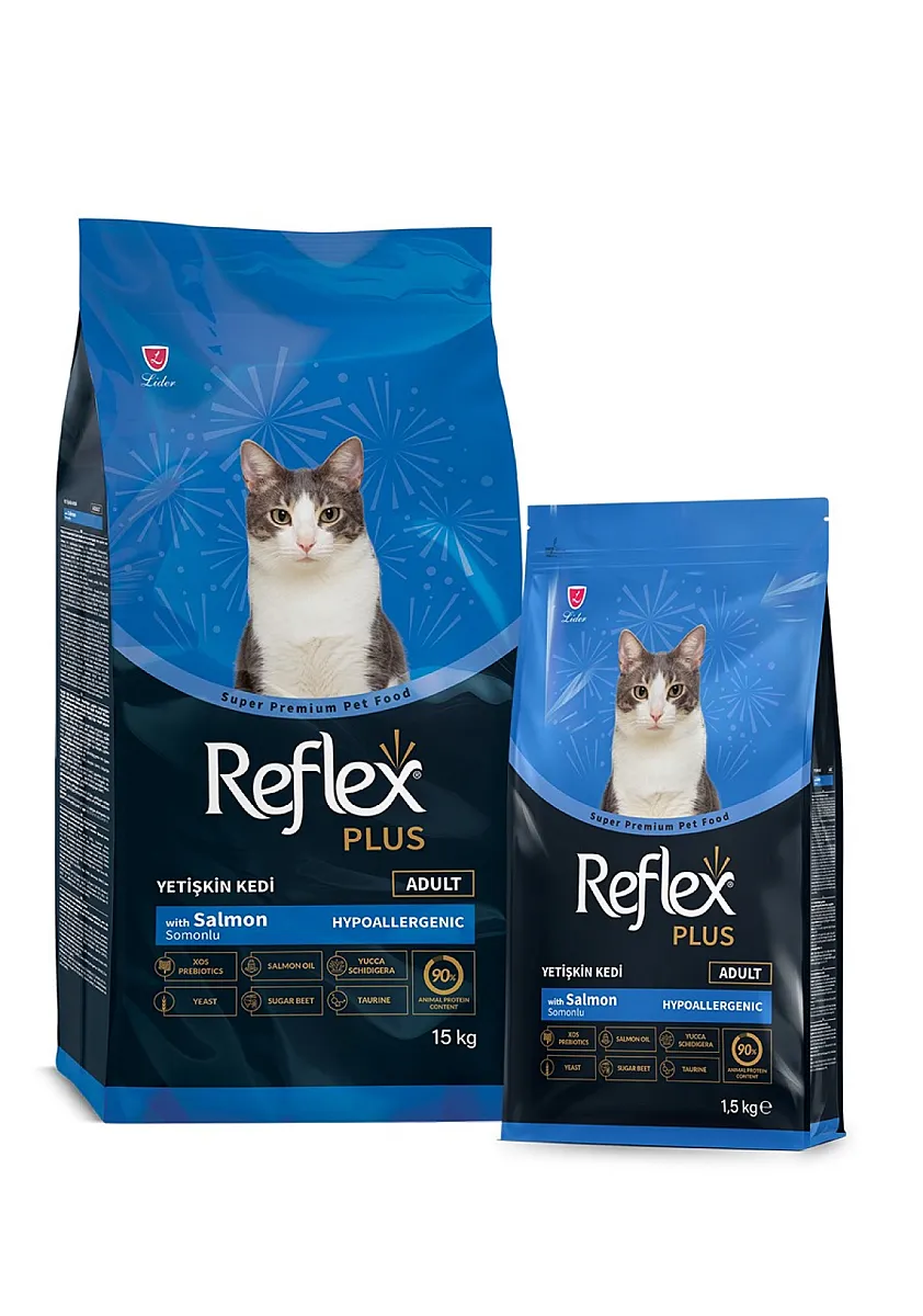 Reflex Plus Adult Salmon - Tüm Irklar İçin Hipoalerjenik Somonlu Yetişkin Kedi Maması