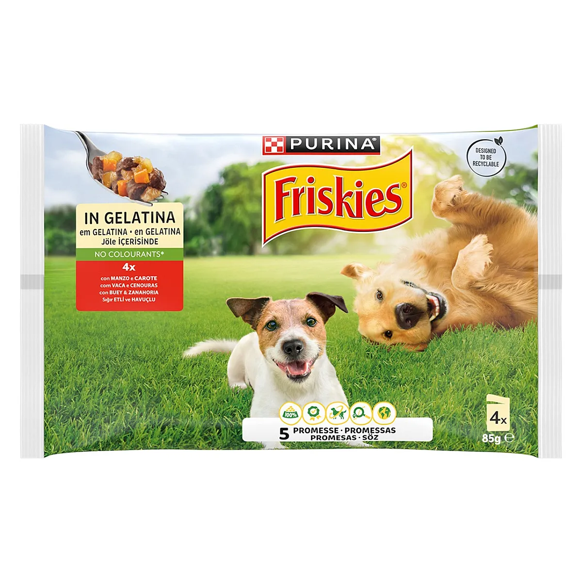 Purina Friskies Biftekli ve Havuçlu Köpek Yaş Maması 4 x 85 g