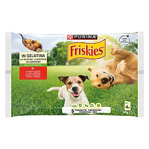 Purina Friskies Biftekli ve Havuçlu Köpek Yaş Maması 4 x 85 g - 1