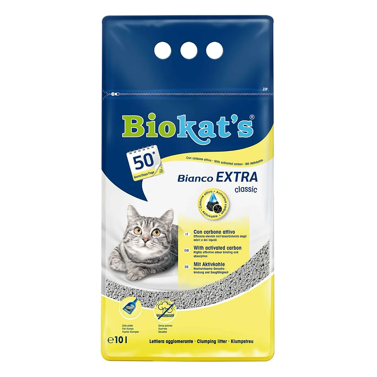 Biokat’s Bianco Classic Extra Aktif Karbonlu Beyaz Kedi Kumu 10 Lt