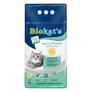 Biokat’s Bianco Fresh 10 Lt Bahar Kokulu Aktif Granüllü Topaklanan Kedi Kumu %99 Tozsuz