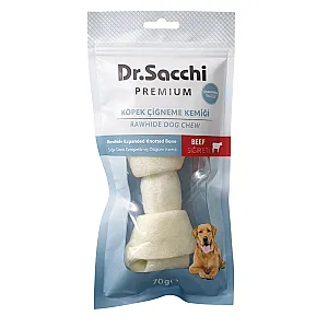 Dr.Sacchi Premium Sığır Etli Sığır Derisi Genişletilmiş Düğüm Kemik Köpek Ödülü 70 Gr