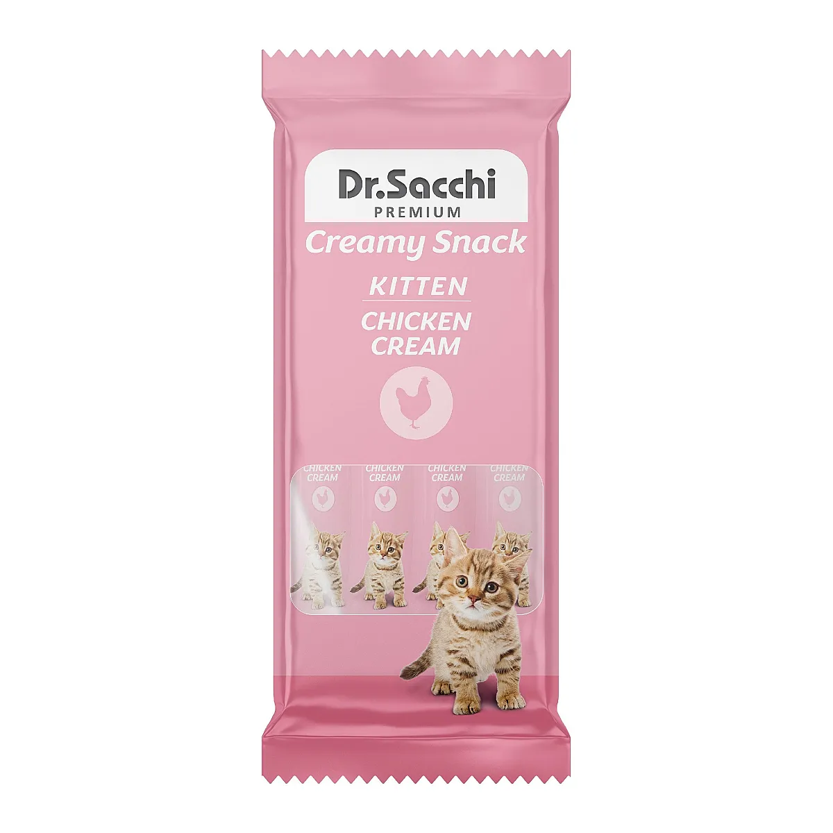 Dr. Sacchi Creamy Snack Chicken Kitten Tavuklu Yavru Kedi Sıvı Ödül Maması 4'lü Paket
