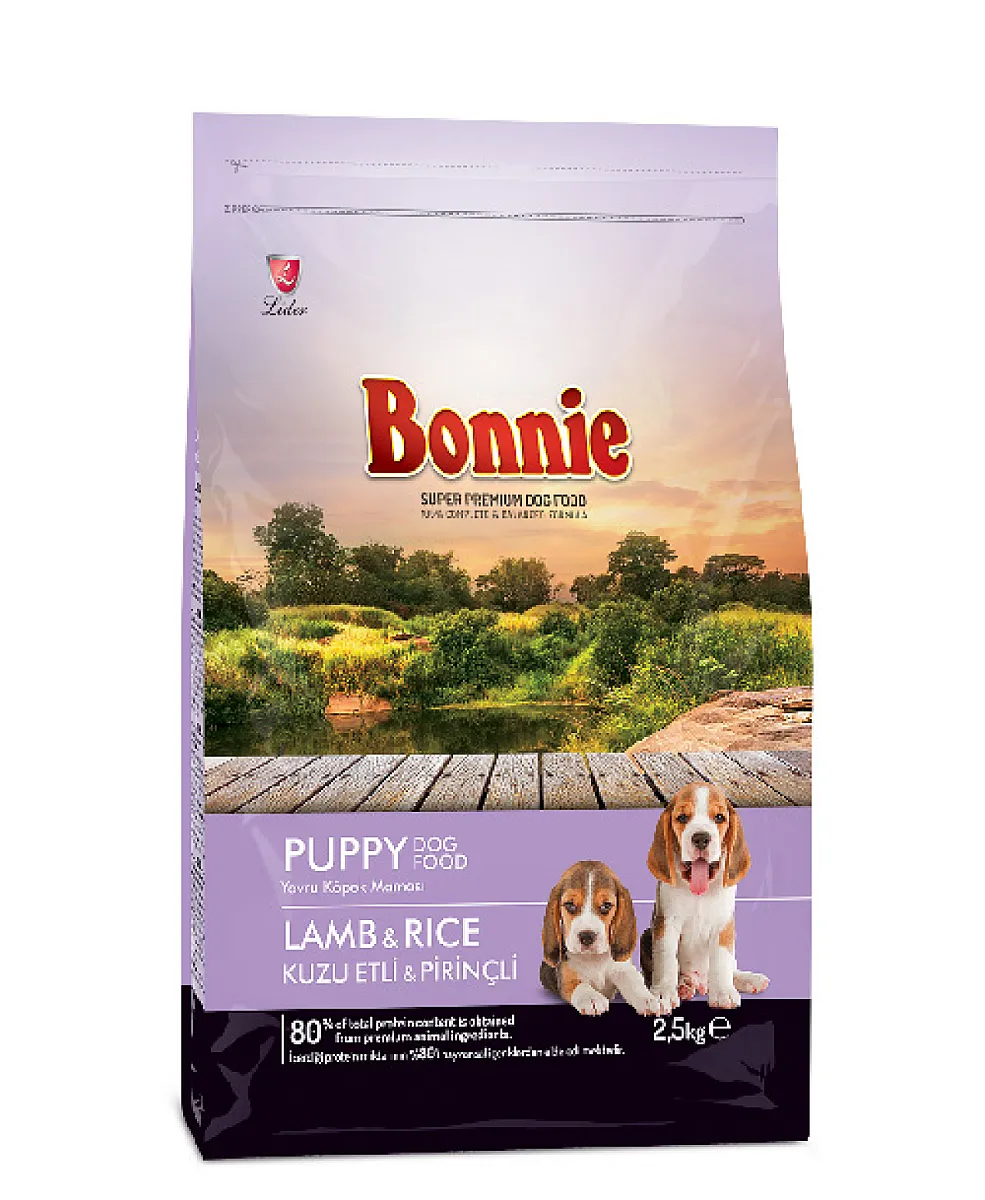 Bonnie Puppy Lamb & Rice - Kuzu Etli ve Pirinçli Yavru Köpek Maması 2.5 kg
