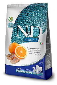 N&D Ocean Ringa Balıklı ve Portakallı Tahılsız Medium & Maxi Yetişkin Köpek Maması