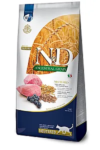 N&D Ancestral Grain Kuzu Etli Yaban Mersinli Kısırlaştırılmış Yetişkin Kedi Maması 10 kg