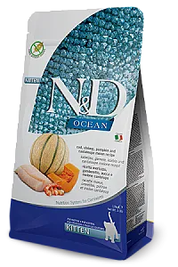 N&D Ocean Morina Balığı Karides Balkabağı ve Kavunlu Tahılsız Yavru Kedi Maması