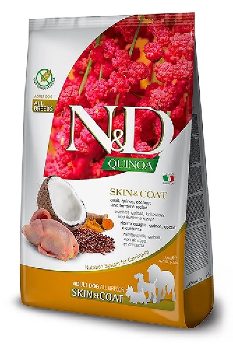 N&D Quinoa Skin & Coat Bıldırcın Kinoa ve Hindistan Cevizli Yetişkin Köpek Maması