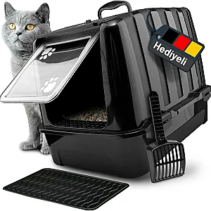enpatiler.com Comanchero büyük boy karbon filtreli kapalı kedi tuvaleti - 3