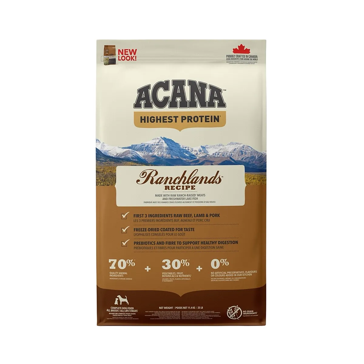 ACANA Highest Protein Ranchlands Tüm Irk ve Yaşam Evreleri İçin Tahılsız Köpek Maması 11,4 kg
