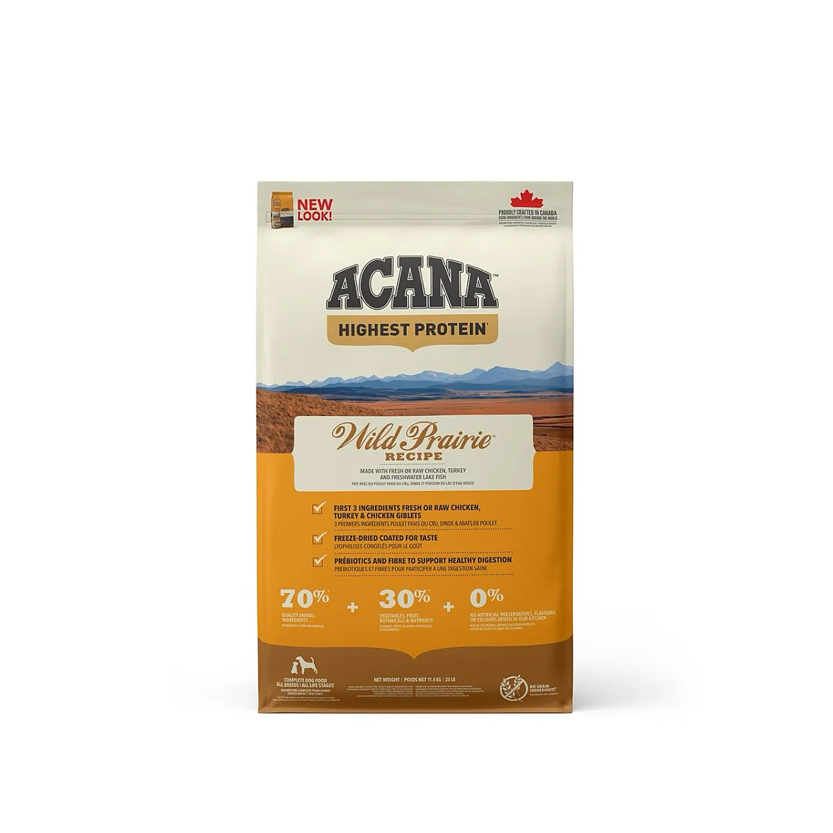 ACANA Highest Protein Wild Prairie Tüm Irk ve Yaşam Evreleri İçin Tahılsız Köpek Maması 11,4 kg