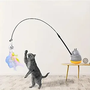 Yapışkanlı ve Dönen Kedi Şekilli Balık Uçlu Oyun Oltası - 1