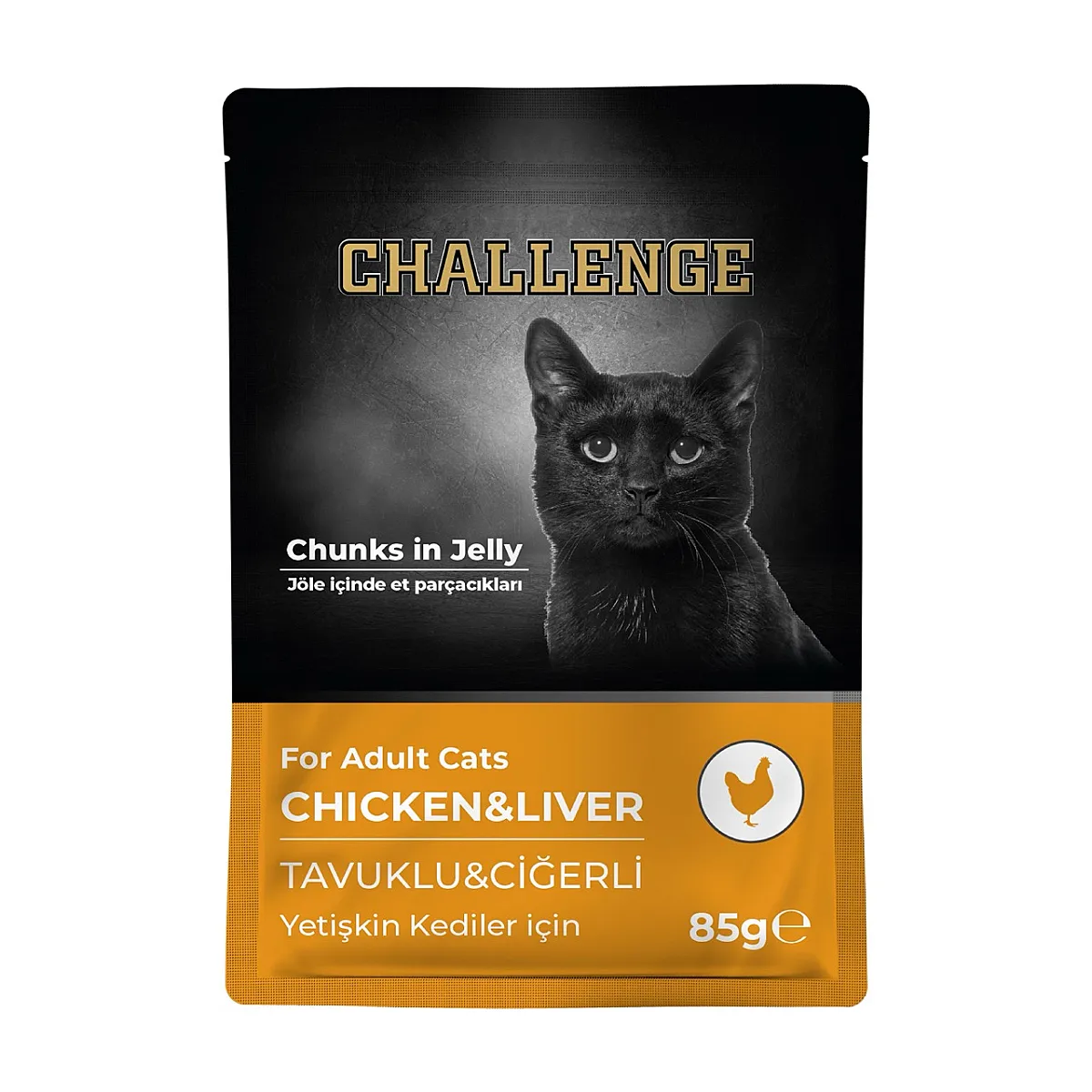 Challenge Tavuklu ve Ciğerli Yetişkin Kedi Yaş Maması 85 gr