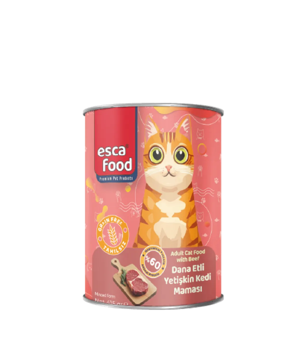 Esca Food Tahılsız Dana Etli Yetişkin Kedi Konservesi 415 gr