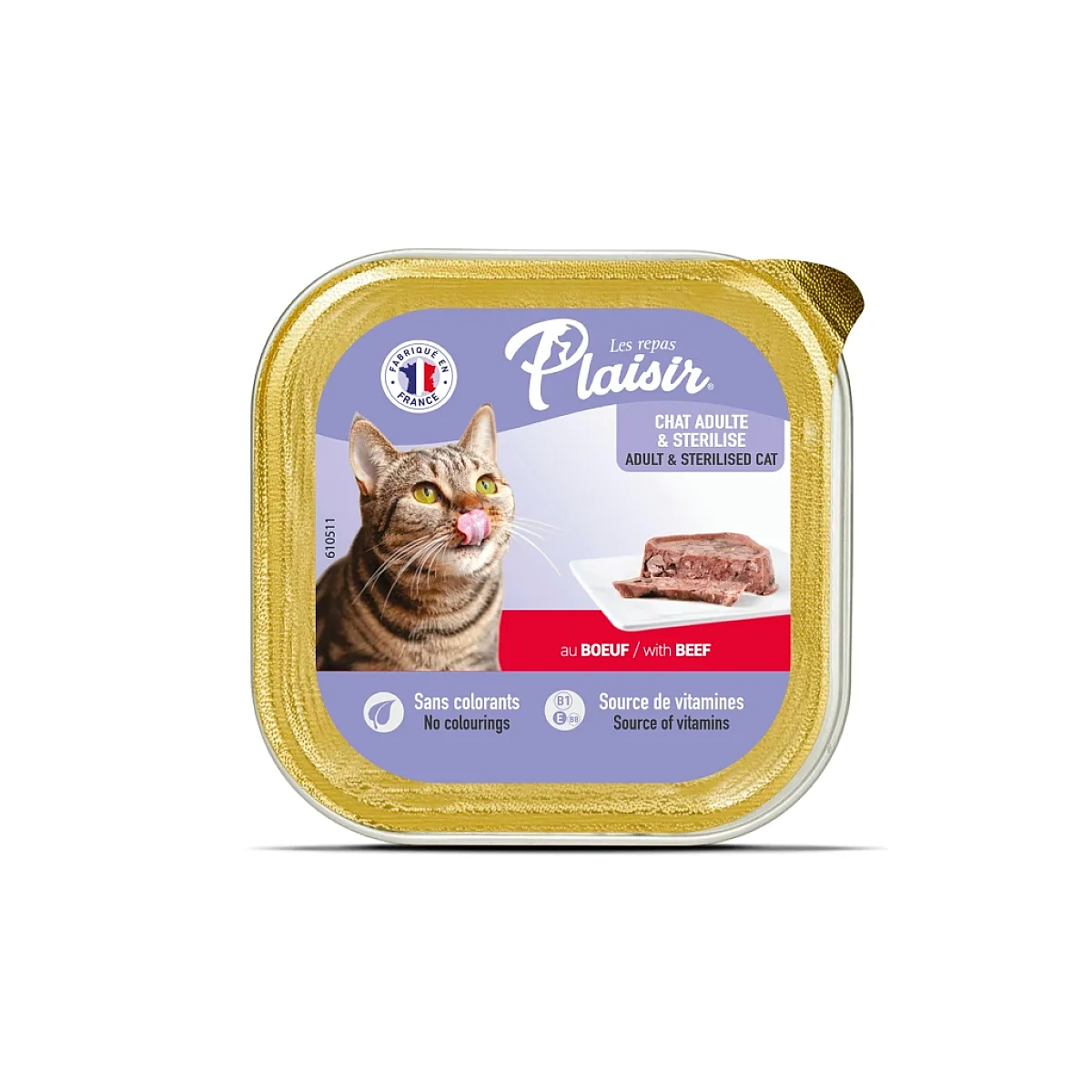 Plaisir Ezme Biftekli Kısırlaştırılmış Kedi Konservesi 100 g
