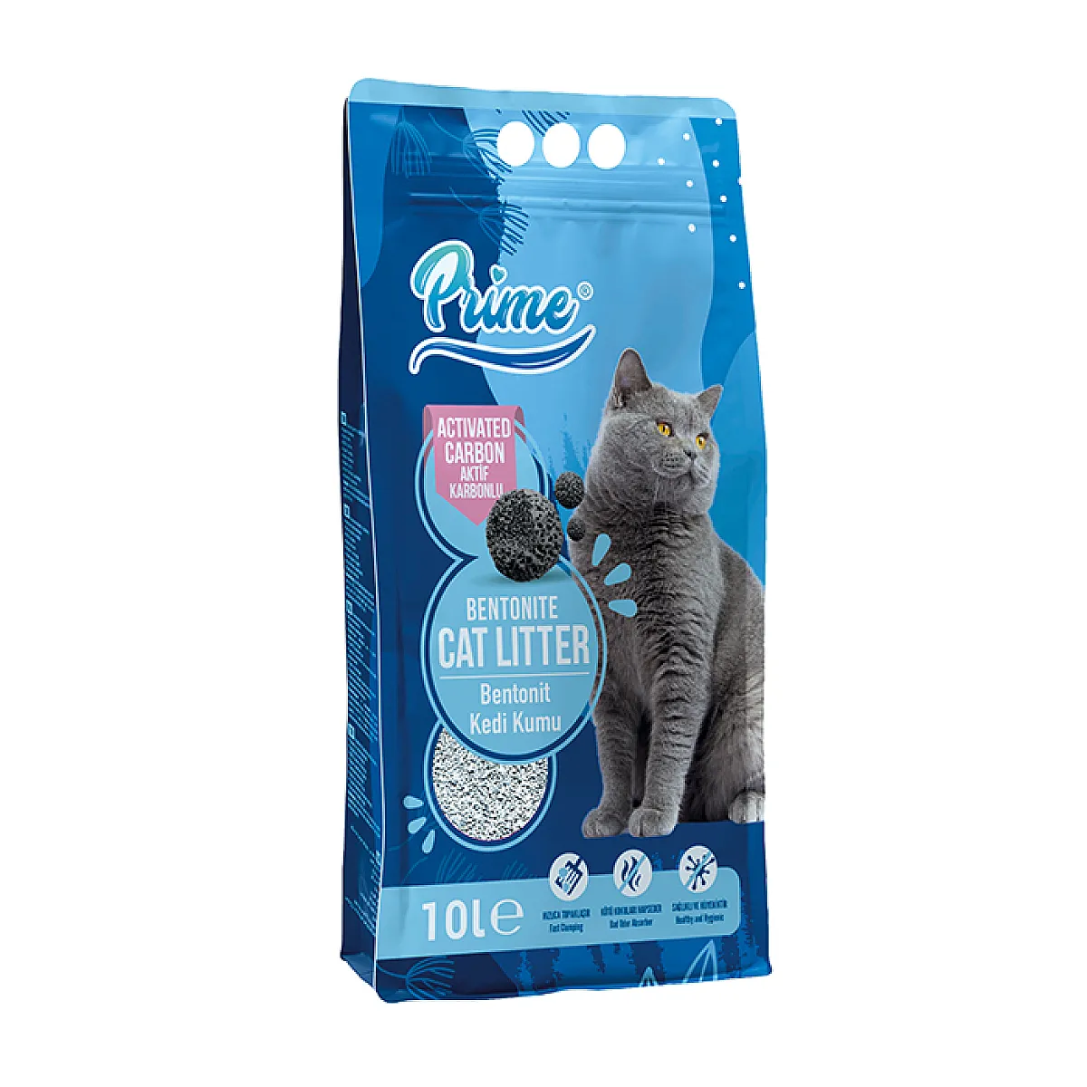 Prime Aktif Karbonlu Bentonit Kedi Kumu 10 L