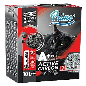 Prime Control Plus++ İnce Taneli Aktif Karbonlu Bentonit Kedi Kumu 10 Lt