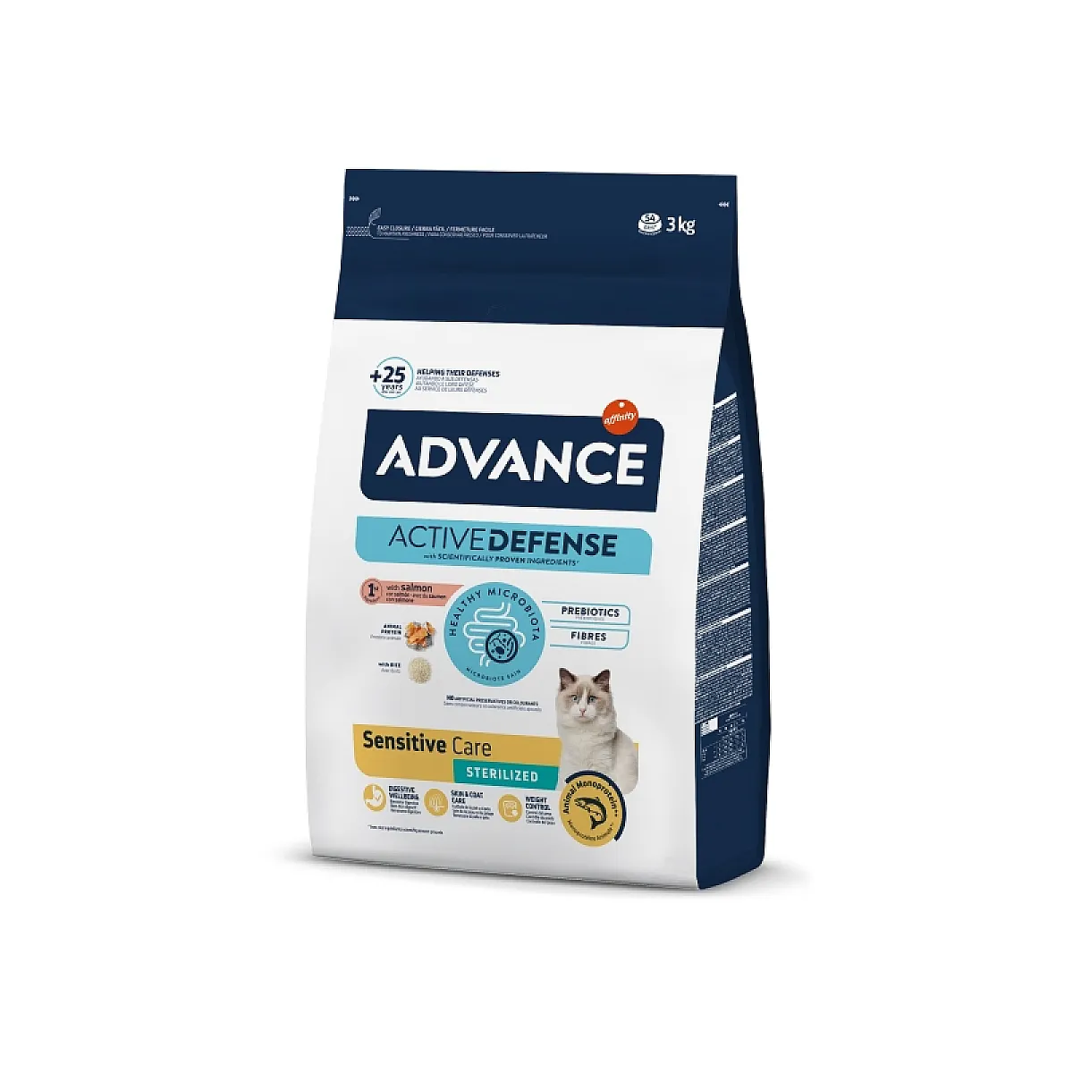 Advance Active Defense Sterilised Somonlu Hassas Bakım Kedi Maması 3 Kg